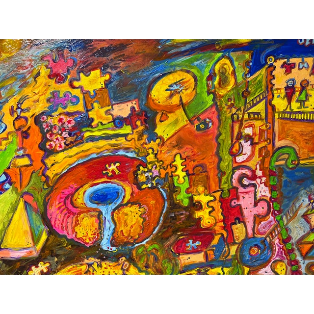 One-of- A-Kind Abstract Painting on Canvas by Serg Graff "Donut" Framed, Coa For Sale - Image 12 of 12