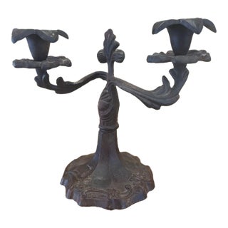 Vintage Candelabra With Ornate Detailing and Floral Design For Sale