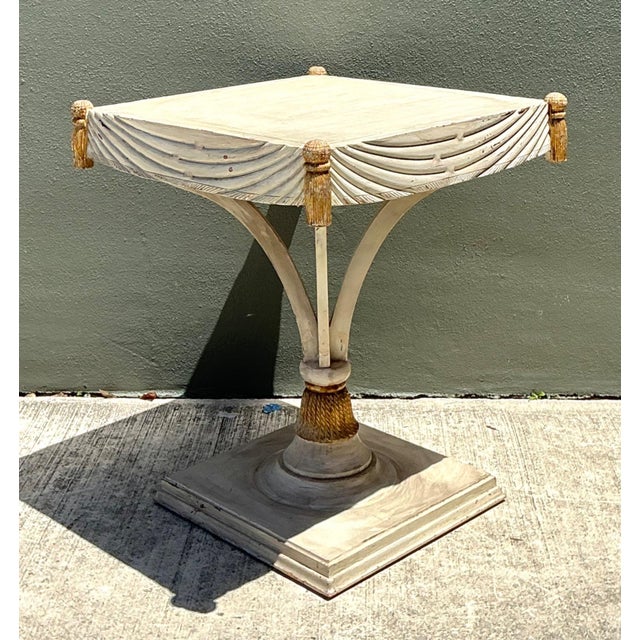 Vintage Carved Tassel Accent Table For Sale - Image 11 of 16