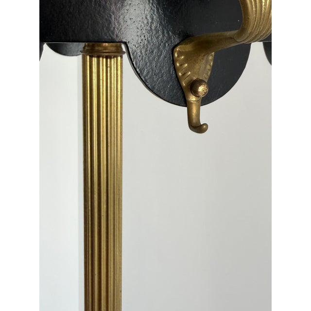 Vintage Italian Brass and Black Lacquer Coat Rack, 1950s For Sale - Image 6 of 18