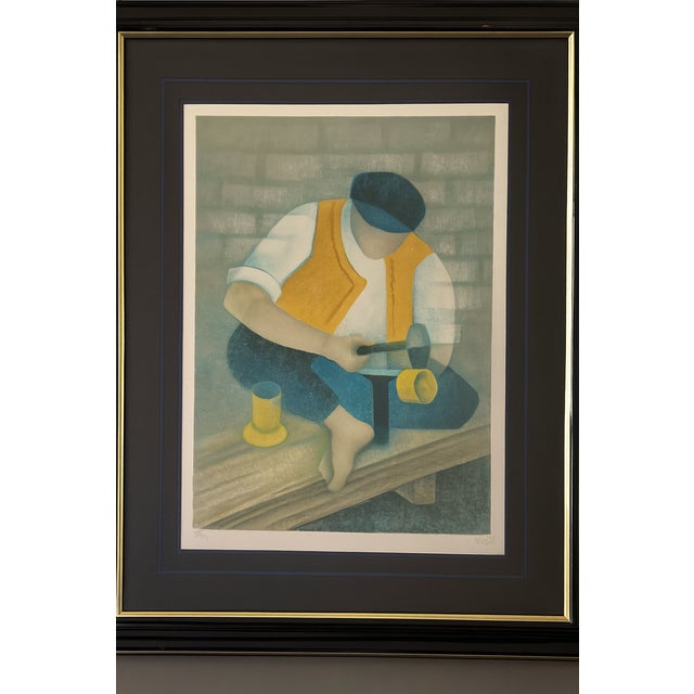 Louis Toffoli, Le Dinandier, 1960s, Lithograph, Framed For Sale - Image 3 of 7