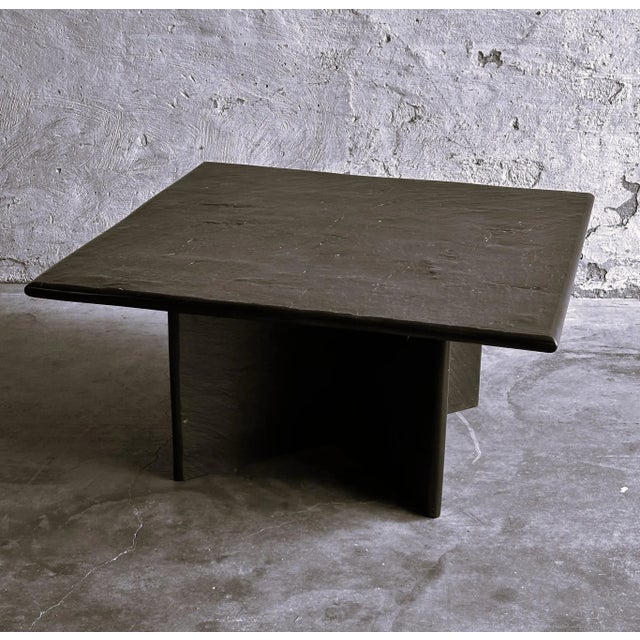Width: 100 centimeters Height: 50 centimeters Depth: 100 centimeters Large Solid Square Slate Coffee Table with a 4cm...