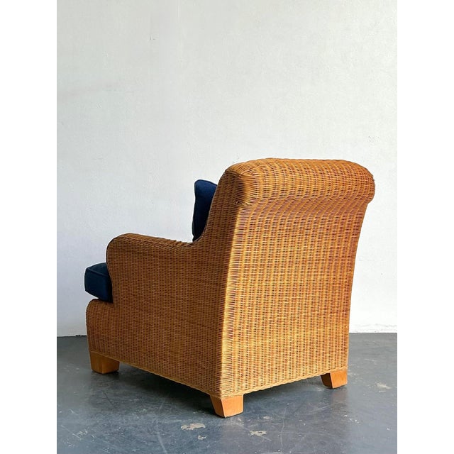 Tan Vintage Ralph Lauren Woven Rattan Lounge Chair For Sale - Image 8 of 18