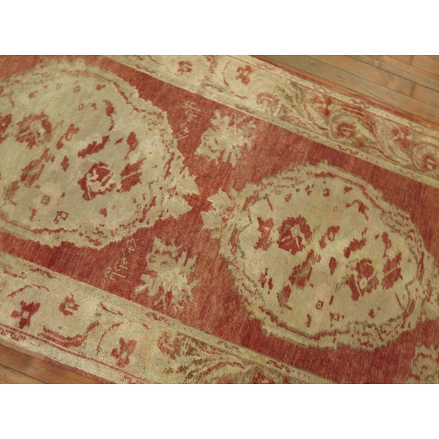 Industrial Antique Muted Turkish Floral Runner - 3'5" x 9'2" For Sale - Image 3 of 12