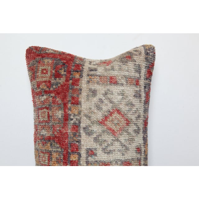 Mid 20th Century Vintage Tribal Red and Beige Bohemian Rug Pillow Cover - 12'' X 20'' For Sale - Image 5 of 10