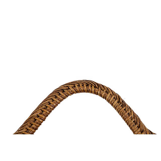 Brown Vintage Indonesian Handmade Nesting Wooden Bowls With Woven Handles For Sale - Image 8 of 9