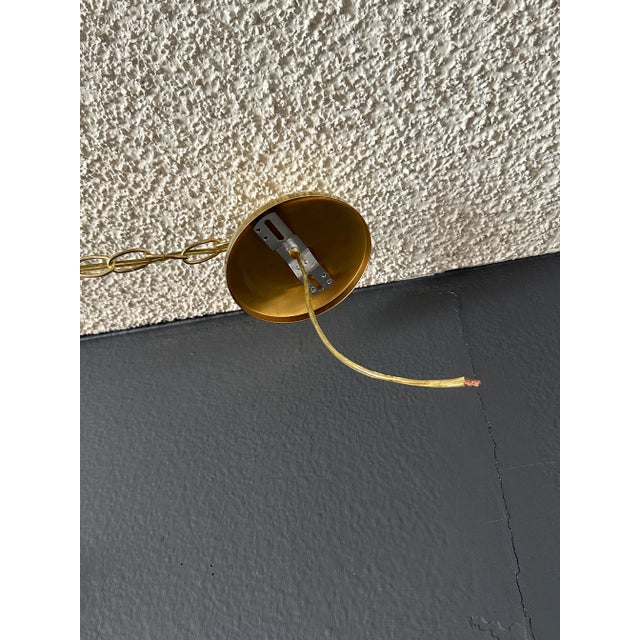 Feldman 1970s Small Brass Lotus Light Fixture For Sale - Image 10 of 10