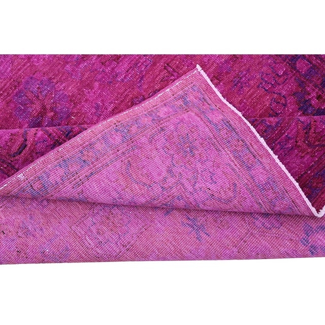 Ariana Overdye 3'11" X 5'9" Hand-Knotted Luxury Rug – Magenta For Sale - Image 10 of 10