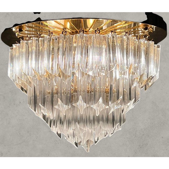 Crystal Ceiling Light attributed to Paolo Venini for Novaresi, 1960s For Sale - Image 3 of 6