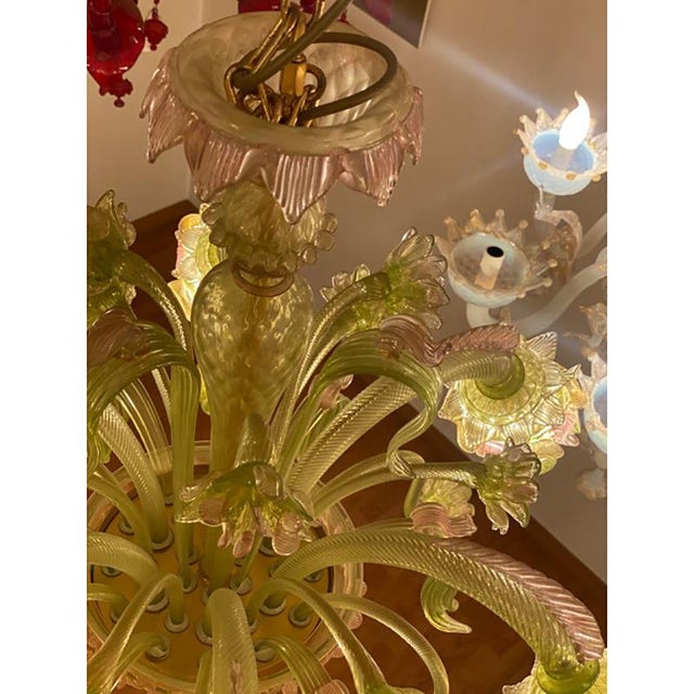 Italian Style Murano Glass with Flowers Chandelier by Simoeng For Sale - Image 9 of 13