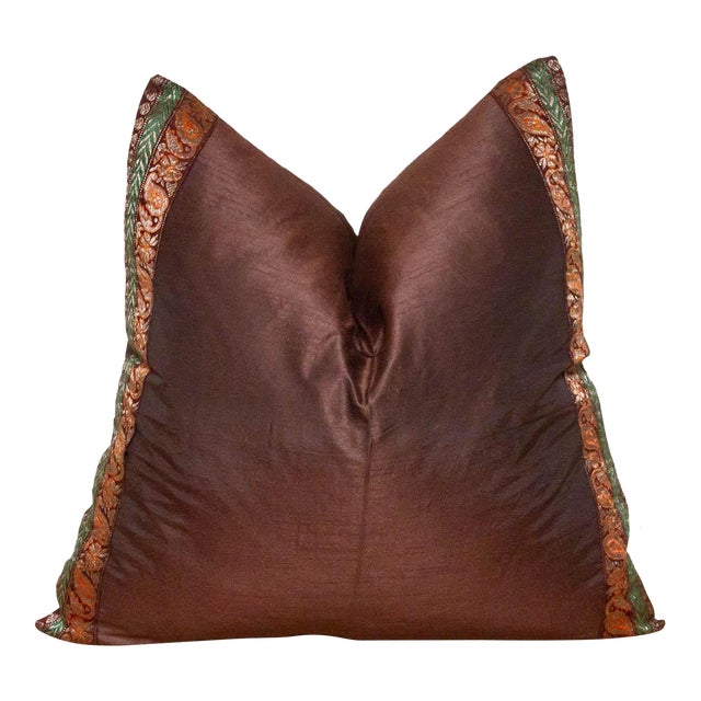 Cedar Festive Silk Euro Pillow Cover For Sale