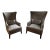 Bernhardt Kingston Gray High Back Lounge Chair With Nailhead Trim For Sale
