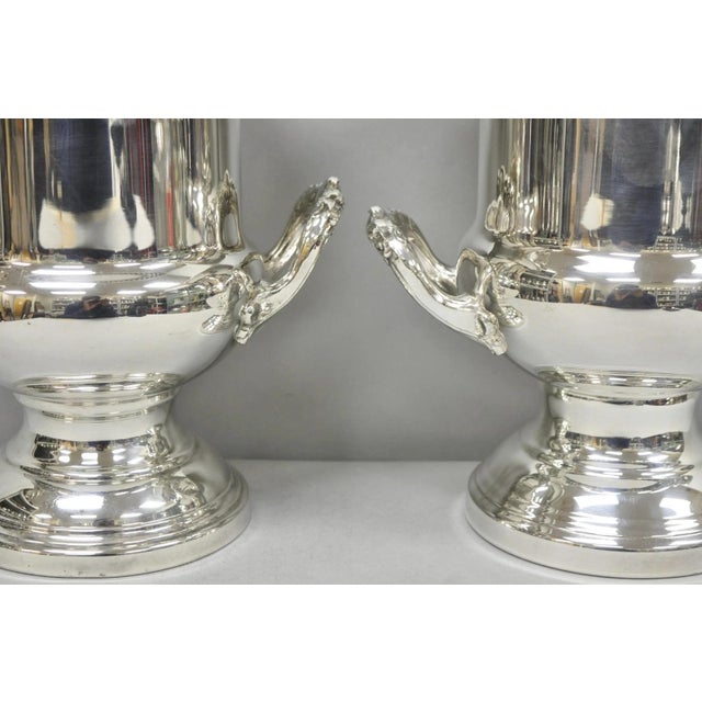 Vintage Leonard Silver Plated Trophy Cup Urn Champagne Chiller Ice Bucket - a Pair For Sale In Philadelphia - Image 6 of 18