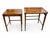English Pair of Baker Furniture Burl Wood Nesting Tables With Gallery Tray Tops For Sale - Image 3 of 11