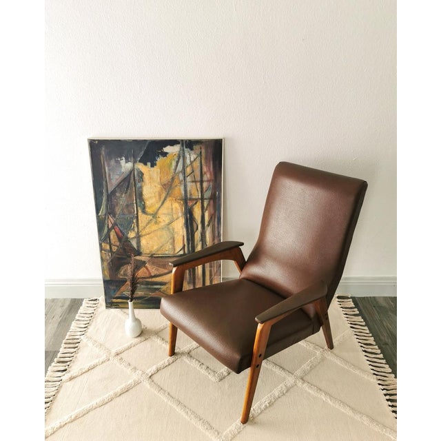 Set of Mid-Century Armchairs in Teak & Synthetic Leather, 1950s For Sale - Image 11 of 18