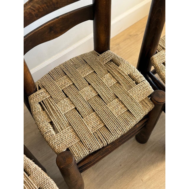 1940s Vintage Set of Four Attributed to Charles Dudouyt Chairs For Sale - Image 5 of 8