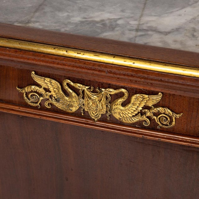 19th Century French Empire Style Ormolu Mounted Wood & Marble Pedestal, 1890s For Sale - Image 9 of 18