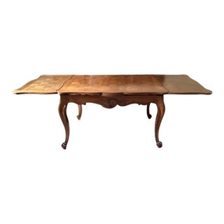 French Oak Refectory Table W/2 Leaves For Sale