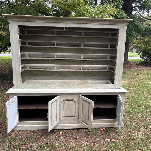 Antique French Provencial Buffet a Deux Corps Monumental 2 Part China Cabinet For Sale - Image 4 of 12