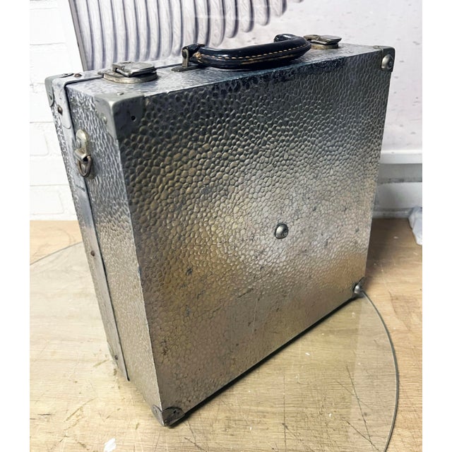 Mid-Century Modern 1950s German Hammered Metal Photographers Camera Case For Sale - Image 3 of 9