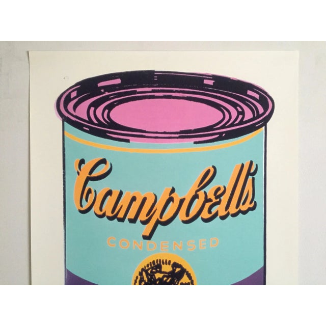 Mid-Century Modern Andy Warhol Foundation Lithograph Print Large Pop Art Poster " Campbell's Soup Can ( Green & Purple ) " 1965 For Sale - Image 3 of 12