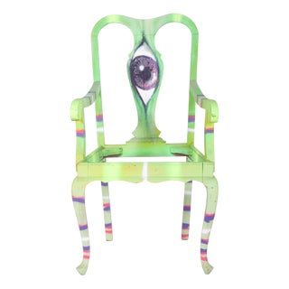 Portuguese Painted Armchair by Francisco Camilo, 1950s For Sale