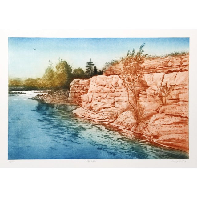 Rustic Harvey Kidder, Red Rock, Aquatint Etching For Sale - Image 3 of 3