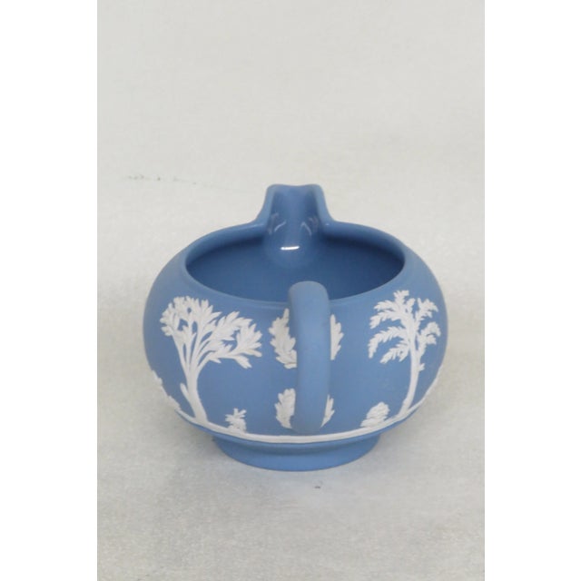 1950s Wedgwood England Jasperware Blue Grecian Cameo Milk Creamer For Sale - Image 5 of 13