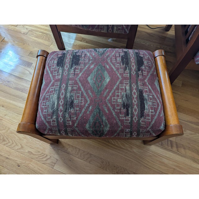Late 20th Century Hickory Chair Company Dark Brown Wood Accent Chairs With Footstool For Sale - Image 10 of 15