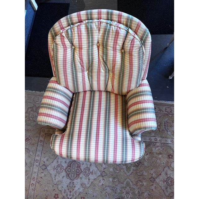1990s Custom Swivel Chair by Jessica Charles For Sale - Image 4 of 7