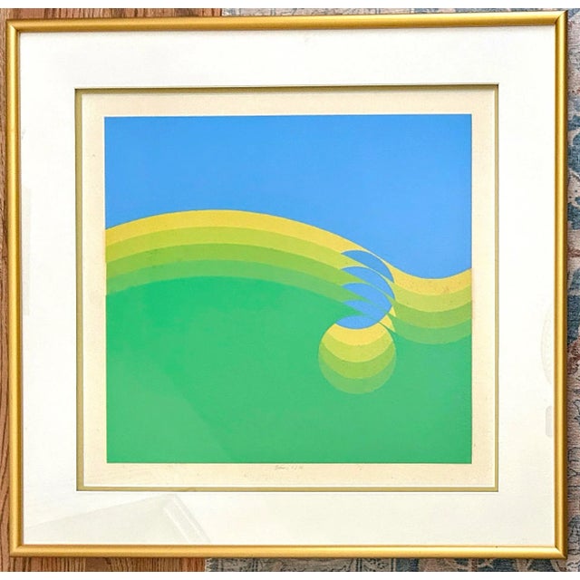 1960s Original Signed Robert Bidner Abstract Print, Framed For Sale - Image 11 of 12