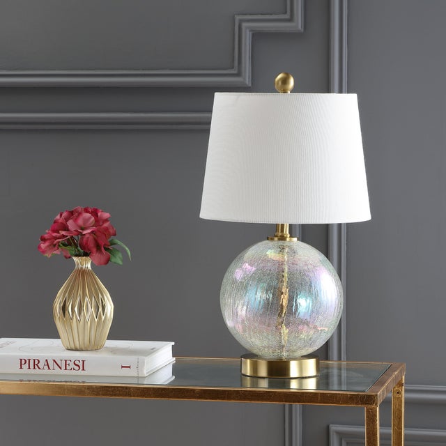 Modern Orb Base Table Lamp - Clear & Gold For Sale - Image 3 of 5