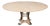 Transitional Round Dining Table, Medium – Bleached Oak With Hammered Iron Accents For Sale