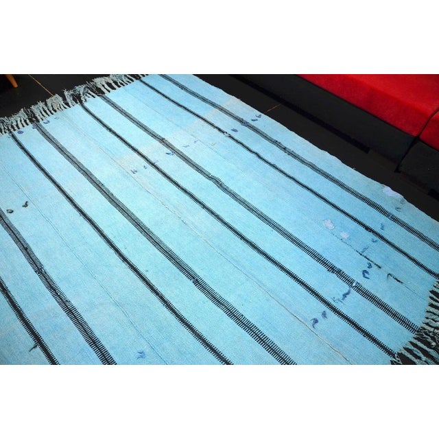 Turkish Striped Hemp Rug, 1960s For Sale - Image 4 of 11