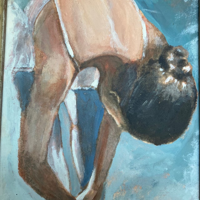Contemporary original ballet dancer painting by Stephen Heigh. Signed and framed. Measures 9x12 or 11.5x14.5 framed. Check...