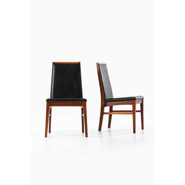 Vintage Danish Dining Chairs in Rosewood and Leather from Dyrlund, 1960s, Set of 8 For Sale - Image 3 of 10