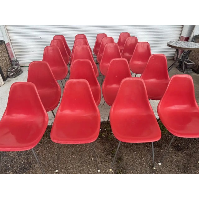 Mid-Century Modern Late 20th Century Attributed to Eames Fiberglass Shell Chairs Burke For Sale - Image 3 of 6