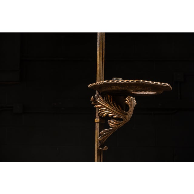 Metal Antique Brass Lamp With Ashtray Stand For Sale - Image 7 of 8