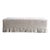 Greige Linen Slipcovered Bench With Pleated Skirt Details and White Oak Legs For Sale