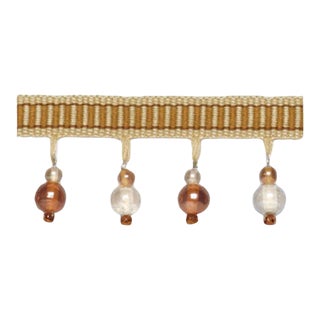 Sample - Schumacher Kensley Beaded Fringe in Caramel For Sale