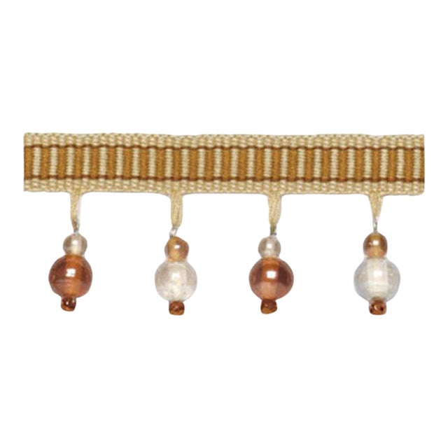 Sample - Schumacher Kensley Beaded Fringe in Caramel For Sale
