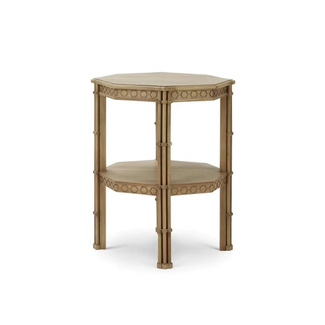 English Pair of Mid-Century Style Octagon Faux Bamboo Side Tables For Sale - Image 3 of 12