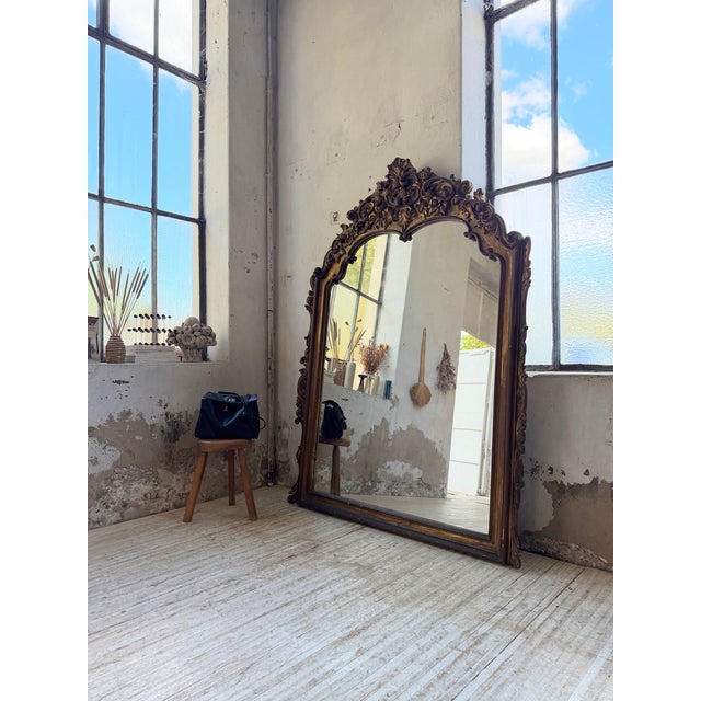 Antique Wooden Fireplace Mirror, 1800, in Very Good conditions. Designed before 1890