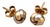 Earrings in 19.2k Two-Tone Gold, Set of 2 For Sale