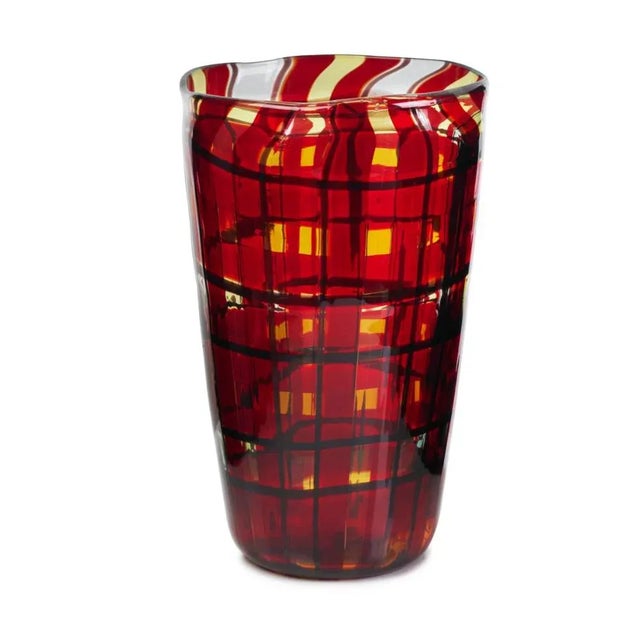Plaid reproduced in glass!? Only by the amazing glass artisans of Venice, Italy! A perfect accessory with or without...