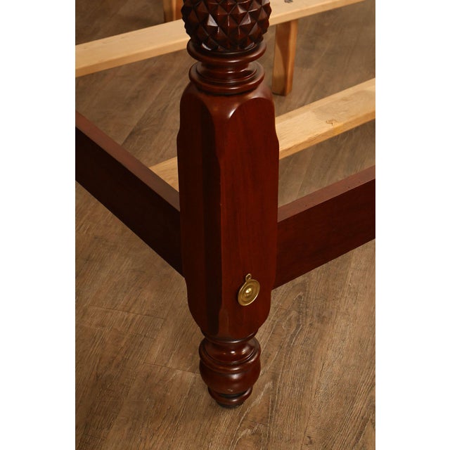 Wood Carved Mahogany Four-Poster Queen Bed Frame For Sale - Image 7 of 18