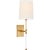 Suzanne Kasler for Visual Comfort Signature Camille 16" Sconce in Hand-Rubbed Antique Brass with Linen Shade For Sale