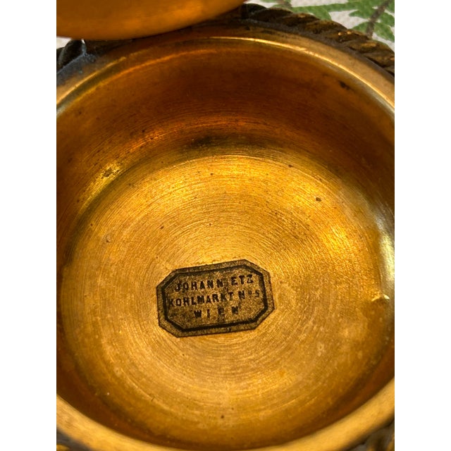 Viennese Inlaid Round Trinket Box For Sale - Image 10 of 11