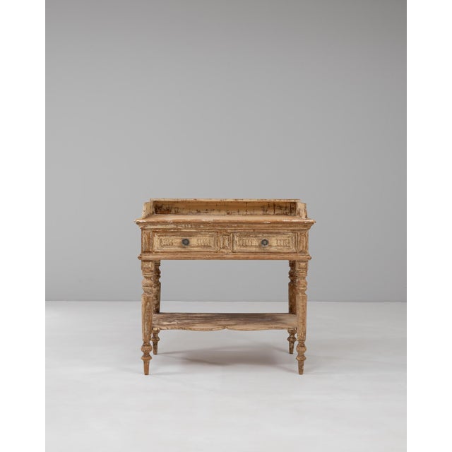 Early 20th Century 1900s French Louis XVI Wood Patinated Console Table For Sale - Image 5 of 12