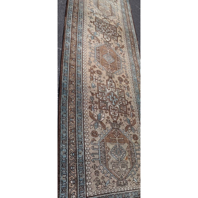 Mid 20th Century Karadjeh Vintage Runner With Multi-Medallion Design 3'1 X 11'6 For Sale - Image 5 of 14